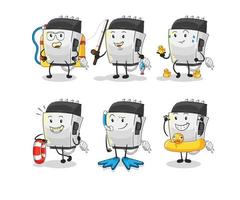 hair clipper cartoon character vector