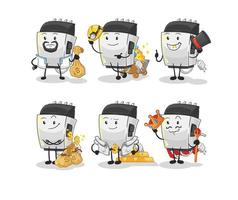 hair clipper mascot vector