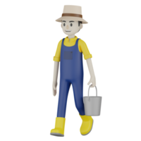 3d Isolated Breeders in blue and yellow clothes png