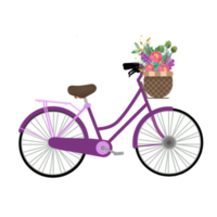 Bicycle Illustration with Flower Bouquet png