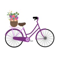 fietsillustratie met bloemboeket png