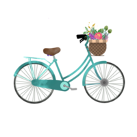 Bicycle Illustration with Flower Bouquet png