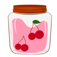 Fruit confiture in glass jar png