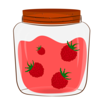 Fruit confiture in glass jar png