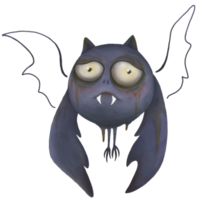 decoração de aquarela de morcego bonito em fantasia de zumbi png