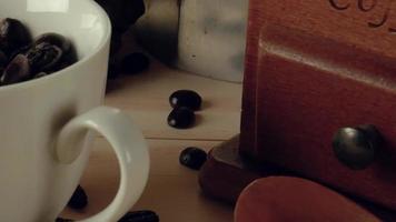 Kaffee-Videomaterial für Heißgetränkekonzept video