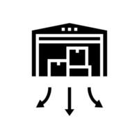 warehouse building glyph icon vector illustration