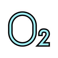 o2 oxygen color icon vector illustration