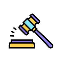 judge hammer color icon vector illustration