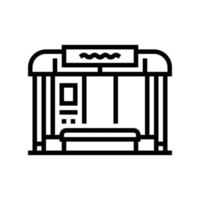 autobús transporte parada línea icono vector ilustración