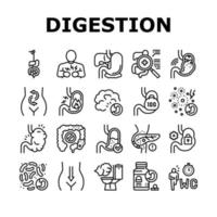 Digestion Disease And Treatment Icons Set Vector