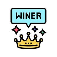winner crown lotto color icon vector illustration