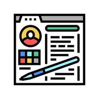 blog management color icon vector illustration