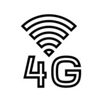 Ilustración de vector de icono de línea de red de Internet 4g