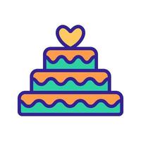 Cake for the wedding icon vector. Isolated contour symbol illustration