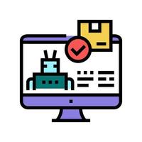 automatical order acceptance color icon vector illustration