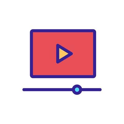 view the video icon vector outline illustration
