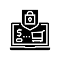 ilustración de vector de icono de glifo de compras seguras