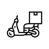 motorbike delivery line icon vector illustration