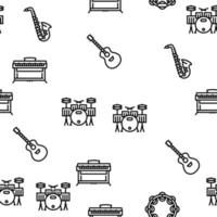 Music Instruments Performance Vector Seamless Pattern