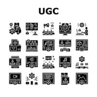 User Generated Content Collection Icons Set Vector