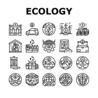 Ecology Protective Technology Icons Set Vector