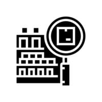 ilustración de vector de icono de glifo de gestión de inventario