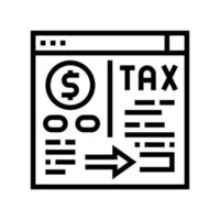 pago de impuestos y tasas línea icono vector ilustración