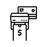 phone and card contactless pay pos terminal line icon vector illustration