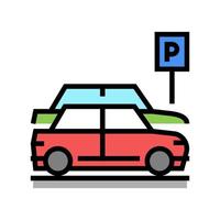 ilustración de vector de icono de color de estacionamiento en la calle