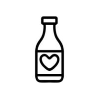 bottle and heart icon vector. Isolated contour symbol illustration vector