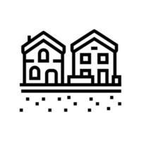residential estate zone land line icon vector illustration