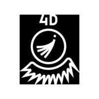 Ilustración de vector de icono de glifo de pestañas 4d