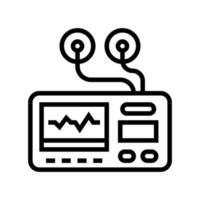 ilustración de vector de icono de línea de electrocardiograma portátil