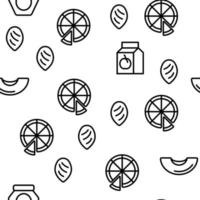 Peach Fruit Vector Seamless Pattern