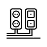 socket and antenna output installation line icon vector illustration