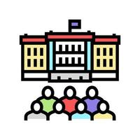 government building color icon vector illustration
