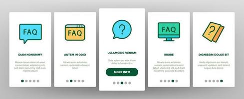 faq preguntas frecuentes vector conjunto de incorporación