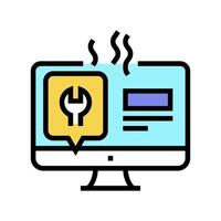 computer display repair color icon vector illustration