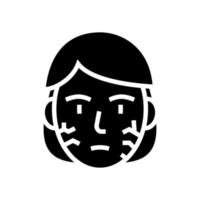 face dry skin glyph icon vector illustration