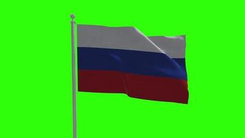 russland schwenkende flagge auf grünem bildschirmhintergrund der stange video