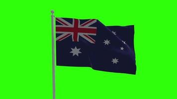 australia ondeando la bandera en el fondo de la pantalla verde del poste video