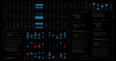 plantilla de interfaz de visualización de cabeza concepto futurista de cibernética y tecnología, con elemento de información de datos video