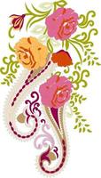 vector de bordado floral paisley