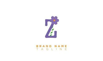 Z With Flower Alphabet letters Initials monogram logo vector
