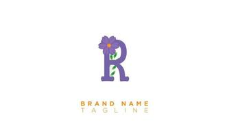 R With Flower Alphabet letters Initials monogram logo vector