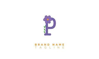 P With Flower Alphabet letters Initials monogram logo vector