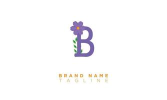 B With Flower Alphabet letters Initials monogram logo vector