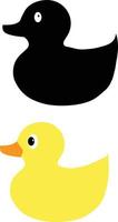 icono de pato de goma sobre fondo blanco. signo de juguete de baño patito. símbolo de pato estilo plano vector