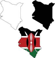 mapas de Kenia sobre fondo blanco. señal de mapa de Kenia. esquema del mapa de Kenia. estilo plano vector